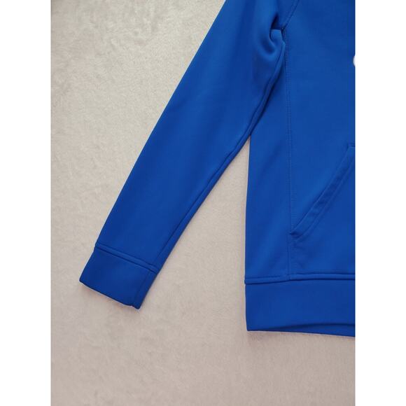 adidas Hoodie Youth‎ Large Blue Polyester Long Sleeve Embroidered Logo Pullover - Picture 6 of 10